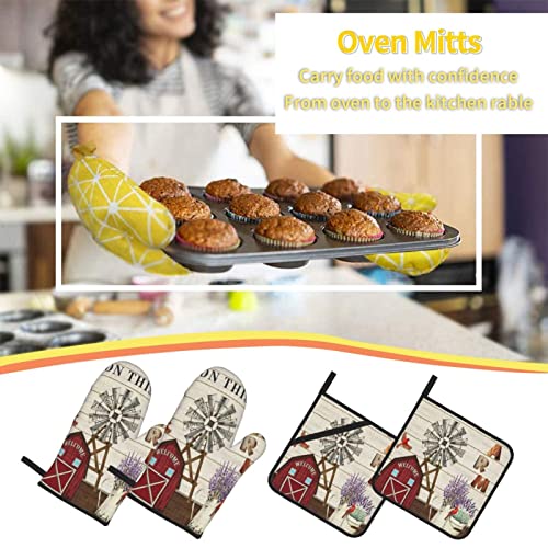 Oven Mitts and Pot Holders Sets of 4 (4 Count)