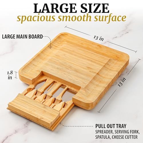 Premium Bamboo Cheese Board Set