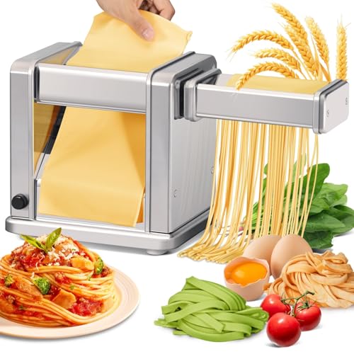 Domestic Electric Pasta Maker Automatic Stainless Steel Noodle Machine with Adjustable Dough Roller