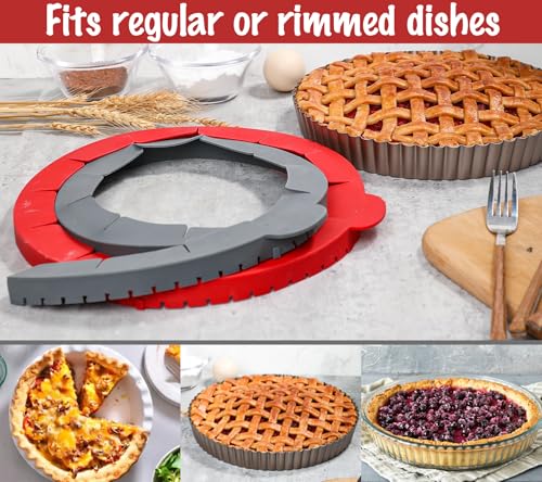 Pie Crust Protector Shield Adjustable Pie Crust Shield Fits 11.5 (2 Count)