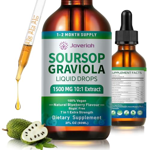 Soursop Bitters Liquid Drops Supplement with Irish Sea Moss & Turmeric for Cellular Support (2 Fl Oz)