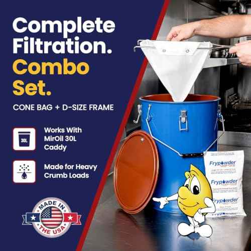 CONE2B Fryer Filter Bag & Frame Combo Set