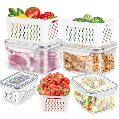 4 Pack Fruit Storage Containers for Fridge Berry Keeper Produce Saver (4 Count)