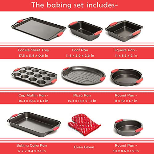 9 Piece Baking Pans Set Non Stick