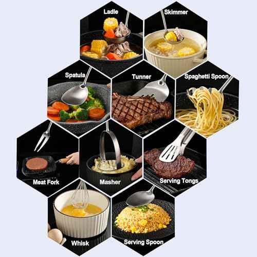 Stainless Steel Kitchen Utensils 12 Pcs (12 Count)