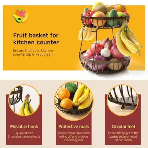 2 Tier Fruit Bowl for Kitchen Counter
