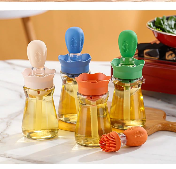 Oil Dispenser Bottle with Silicone Brush