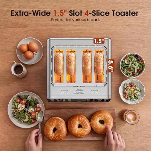 4 Slice Toaster with Dual Digital Smart TouchScreen & Independent Control Panel