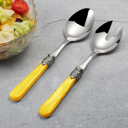 2 piece Salad Servers Stainless Steel Salad Serving Set Salad Fork and Spoon