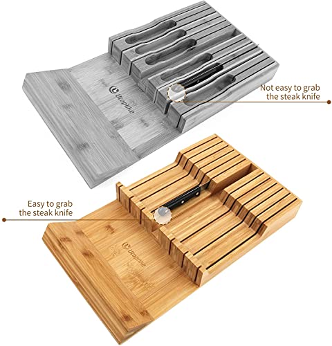 In Drawer Knife Block Bamboo Drawer Organizer