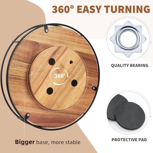 12" Acacia Wood Lazy Susan