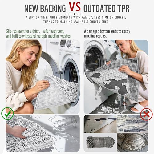 Large Bathroom Rugs Non Slip Washable 36x24 Inch