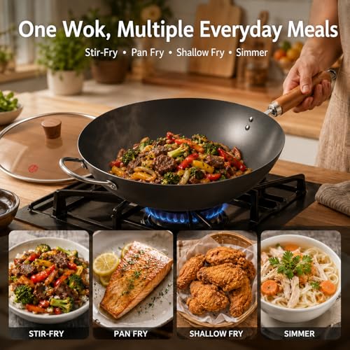Carbon Steel Wok with Lid