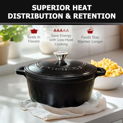 MUELLER HOME 4.5 QT Enameled Cast Iron Dutch Oven