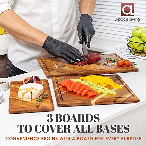 Chorus Acacia Wood Cutting Board Set with Juice Groove
