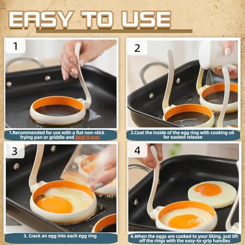 Silicone Fried Egg Cooker Rings Set (4 Count)