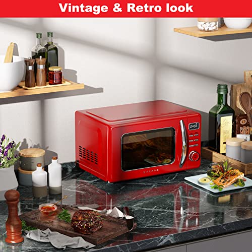 GLCMKZ09RDR09 Retro Countertop Microwave Oven with Auto Cook & Reheat