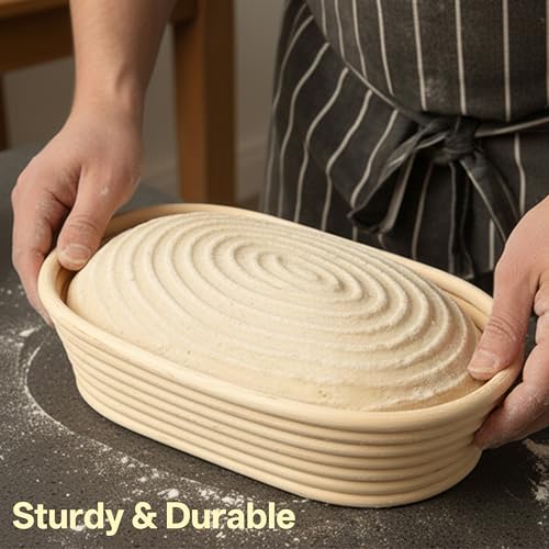 2 Pack Oval Banneton Proofing Basket Set (2 Count)