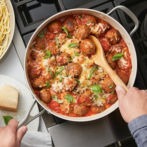 Hard Anodized Ceramic Nonstick Saute Pan with Lid