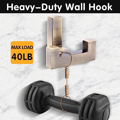 5 Pack Heavy Duty Coat Hook Wall Mount with Screw Retro Double Coat Hook Utility Hook for Coats