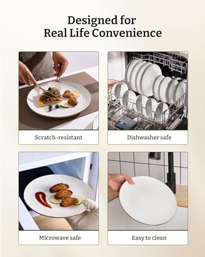 Eden Ceramic Plates and Bowls Sets (24 Count)