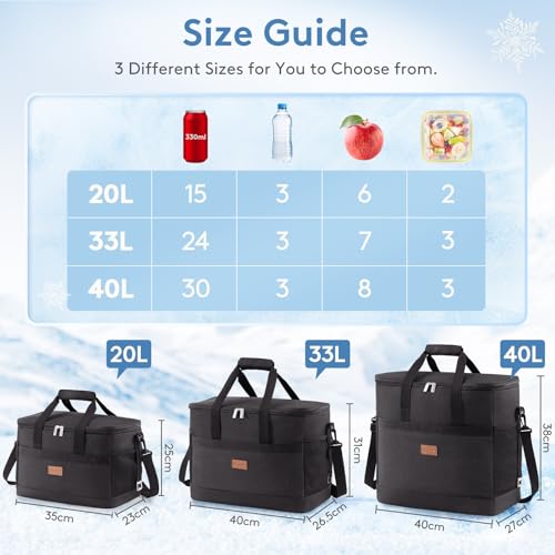 Cooler Bag 50 Cans Collapsible and Insulated Large Lunch Bag Leakproof Soft Cooler Portable for Camping (50 Count)