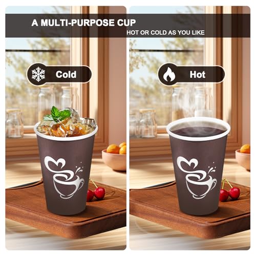 16 oz 180 Count Paper Coffee Cups Disposable Hot Coffee Cups Brown