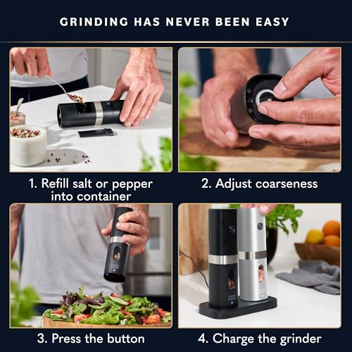 Electric Salt and Pepper Grinder Set