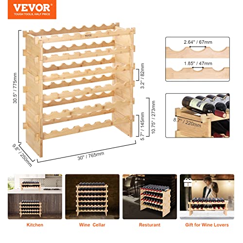 8 Tier 72 Bottles Stackable Modular Wine Rack (72 Count)