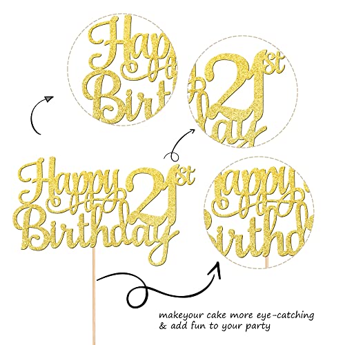 1 PCS Happy 21st Birthday Cake Topper