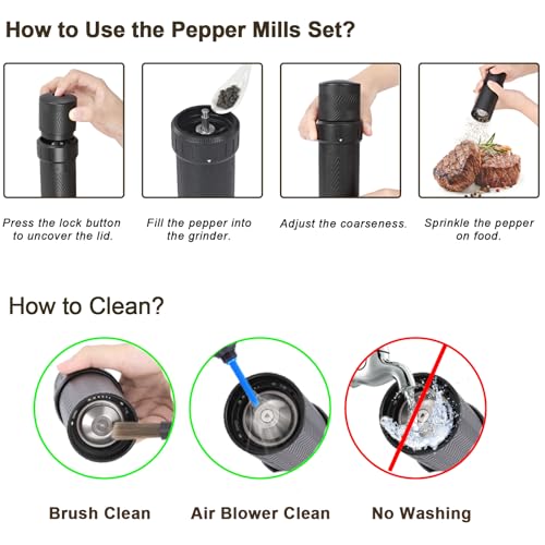 Heavy Duty Manual Pepper Grinder Mill Adjustable Coarseness