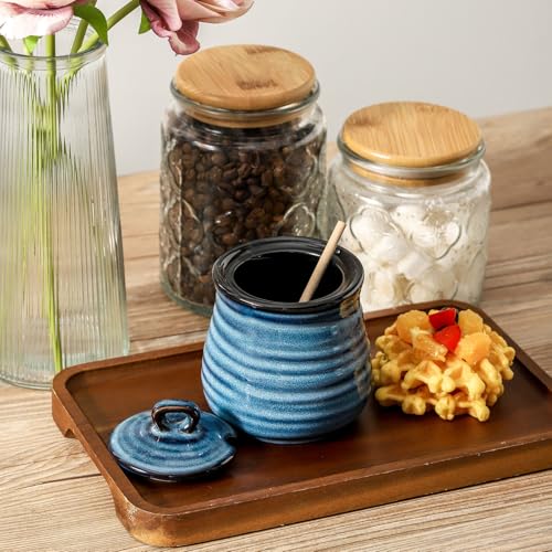 Ceramic 12 Ounce Honey Jar and Dipper Set