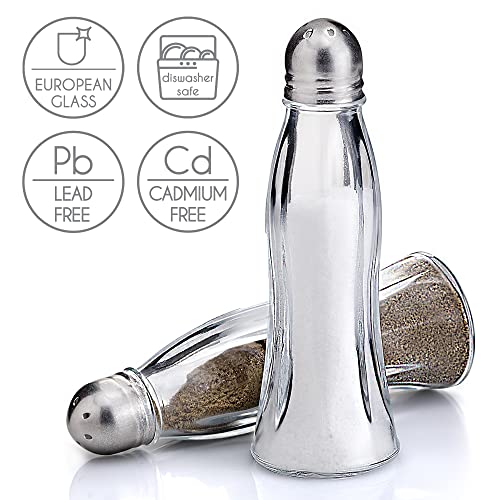 Salt and Pepper Shakers Glass Set (2 Count)
