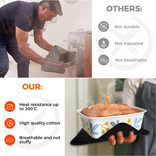 4PCS Oven Mitts and Pot Holders Sets 500°F Pot Holders for Kitchen Heat Resistant Oven Gloves Anti (4 Count)