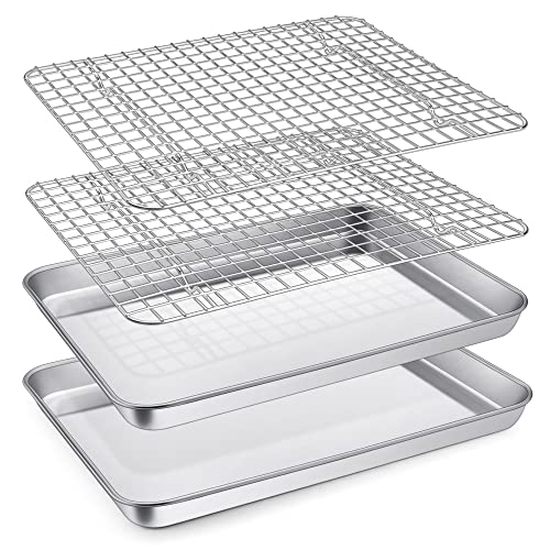 12.5 Inch Toaster Oven Pan Tray with Wire Rack