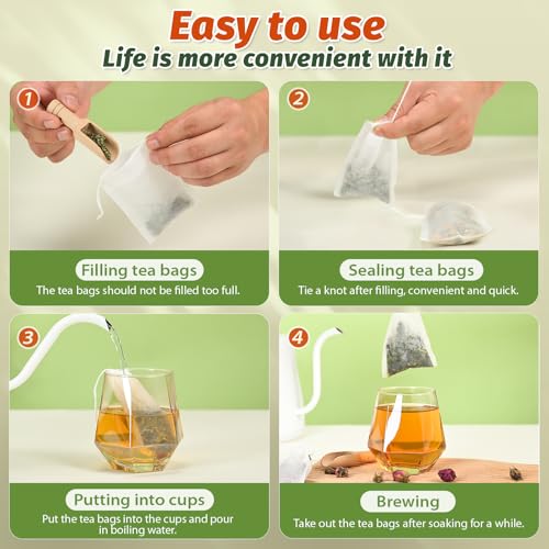 Empty Tea Bags for Loose Leaf Tea (100 Count)