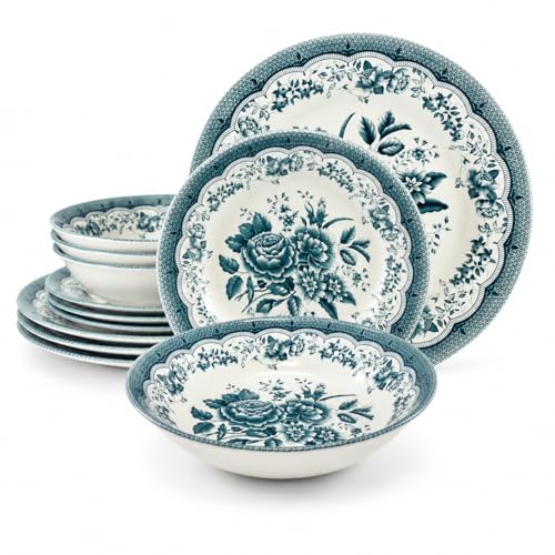 Royal 12 Piece Porcelain Dinnerware Set for 4