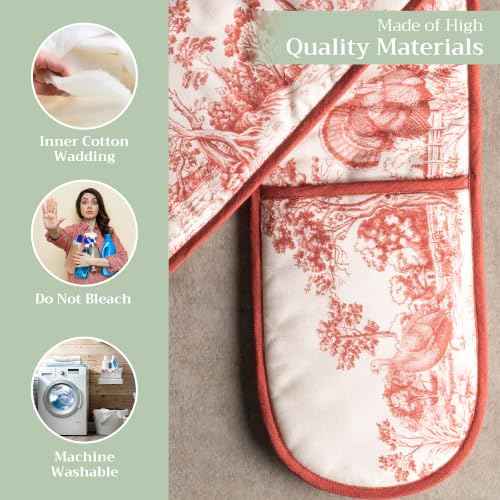 Double Oven Mitts 100% Cotton Double Oven Glove