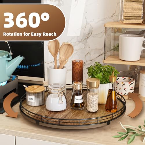 Acacia Wood 16" Lazy Susan Turntable Organizer for Table Top