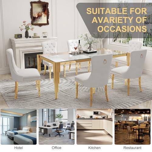 78'' Modern Glass Dining Table for 6