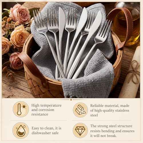 100 Pieces Stainless Steel forks and knives Dinner Flatware Set Tableware Cutlery for Butter Kitchen Restaurant (100 Count)