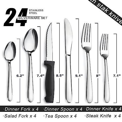 24 Piece Silverware Set (24 Count)