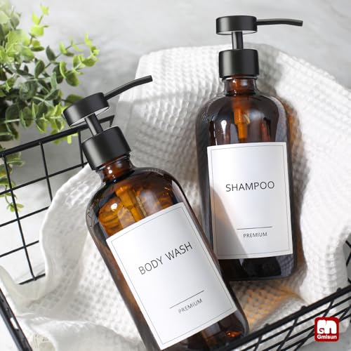 Amber Glass Soap Dispenser (4 Count)