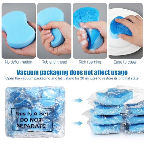 240 Pcs Individually Wrapped Sponges Kitchen Bulk Non Scratch Scouring Sponges for Dishes Household Cleaning Travel Apartments Hotel Car (240 Count)