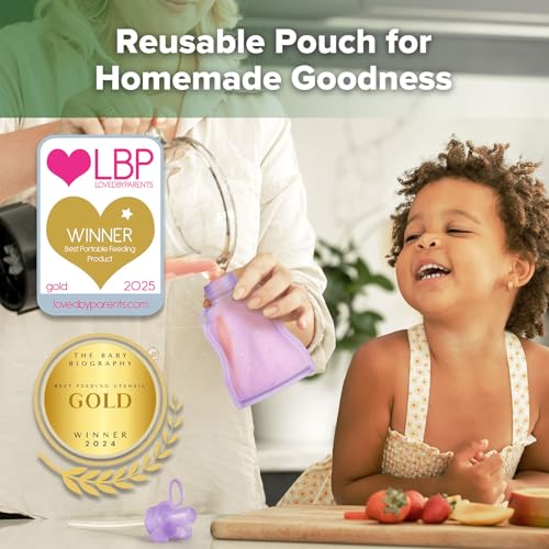 Refillable Silicone Baby Food Pouch (4 Count)