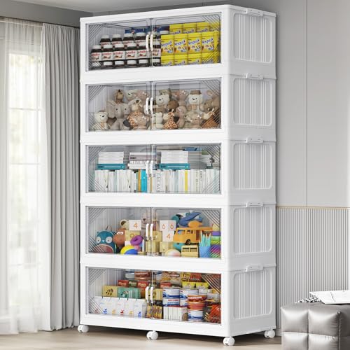 V60 1100QT Plastic Stackable Storage Bins with Lid (5 Count)