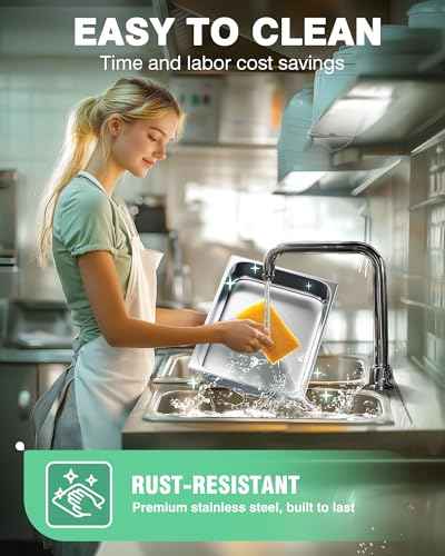 Stainless Steel Steam Table Hotel Pans Set 1 (6 Count)