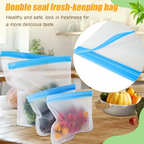 30 Pack Reusable Silicone Food Storage Bags (30 Count)