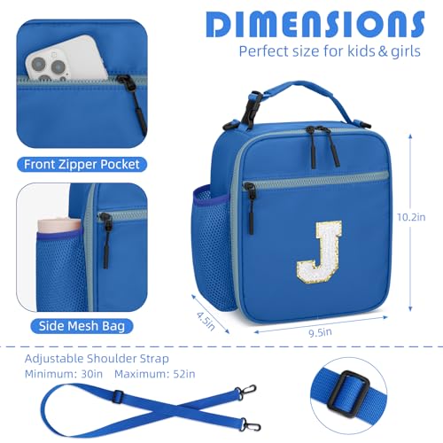 Lunch Box Kids Large Initial Insulated Lunch Bag for Girls
