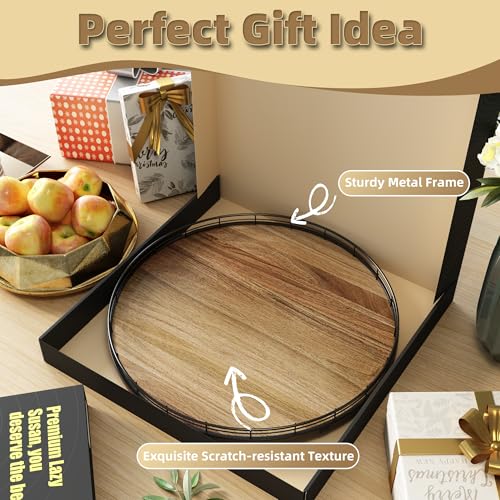 Acacia Wood 18" Lazy Susan Turntable Organizer for Table Top